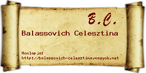 Balassovich Celesztina névjegykártya
